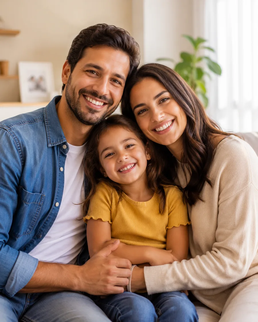 Família protegida pelo plano de saúde